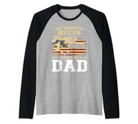 Drapeau américain « My Favorite Soccer Player Calls Me Dad » pour la fête des pères Manche Raglan