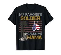 Drapeau américain « My Favorite Soldier Calls Me Mama » T-Shirt