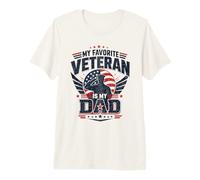 Drapeau américain My Favorite Veteran is My Dad T-Shirt Haut de Gamme