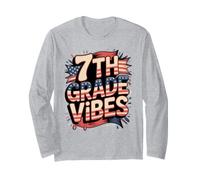 Drapeau américain « My Teacher Squad » de 7e année Rouge et Blanc Manche Longue