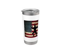 Drapeau américain Ninja Warrior Gobelet isotherme en acier inoxydable double paroi