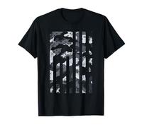 Drapeau américain Noir et Blanc Camouflage Vieilli Patriotique USA T-Shirt