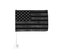 Drapeau américain noir pour voiture, 30,5 x 45,7 cm, décoration de fenêtre de voiture, drapeaux de fenêtre de voiture imperméables, clip de fenêtre double face, drapeau à clip de fenêtre résistant à l