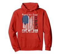 Drapeau américain « on Friday We Wear Red for My Son Military Support » Sweat à Capuche