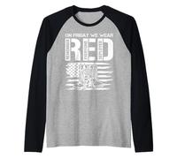 Drapeau américain « on Friday We Wear Red Friday » Manche Raglan