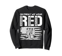 Drapeau américain « on Friday We Wear Red Friday » Sweatshirt