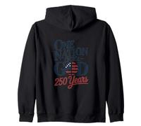Drapeau américain « One Nation Under God 250 Years » Sweat à Capuche