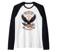 Drapeau américain One Nation Under God Eagle 250 Years Blessed Manche Raglan