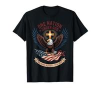 Drapeau américain One Nation Under God Eagle 250 Years Blessed T-Shirt