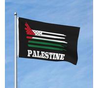 Drapeau américain Palestine Drapeaux de jardin palestiniens Printemps Été Automne Hiver Décoration intérieure Bannière double face Bannières extérieures légères et amusantes de 90 x 150 cm