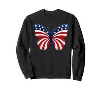 Drapeau américain Papillon Patriotique 4 Juillet Mignon esthétique Sweatshirt
