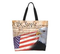 Drapeau Américain Patriotique À L'Eagle Sac Fourre-Tout Décontracté Sacs De Courses Léger Sac A Main Femmes Pour Travail Shopping Voyage