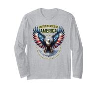 Drapeau américain Patriotique américain Motif Aigle Manche Longue