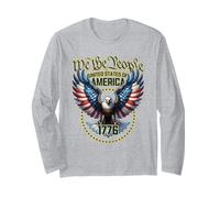 Drapeau américain Patriotique américain Motif Aigle Manche Longue