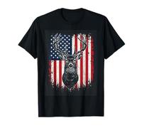 Drapeau américain Patriotique Buck America Free Forest T-Shirt