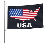 Drapeau américain patriotique, carte des États-Unis, drapeau de défilé, résistant aux intempéries pour l'extérieur de la maison - Drapeaux de plage légers aux couleurs vives, œillets renforcés
