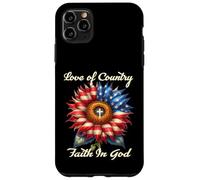 Drapeau américain Patriotique Christian Faith in God Tournesol Coque pour iPhone 11 Pro Max