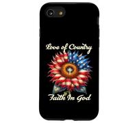 Drapeau américain Patriotique Christian Faith in God Tournesol Coque pour iPhone SE (2020) / 7/8