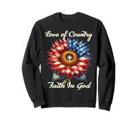 Drapeau américain Patriotique Christian Faith in God Tournesol Sweatshirt