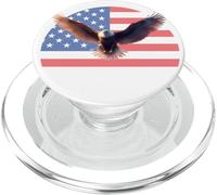 Drapeau américain Patriotique du pygargue à tête Blanche, Symbole de la liberté des États-Unis PopSockets PopGrip pour MagSafe