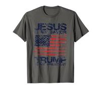 Drapeau américain Patriotique Jésus est Mon Sauveur T-Shirt