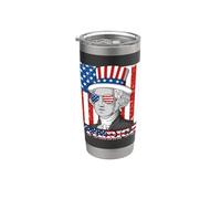 Drapeau américain patriotique Merica George Washington du 4 juillet Gobelet isotherme en acier inoxydable double paroi