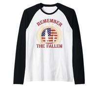 Drapeau américain Patriotique « Remember The Fallen Memorial Day US » Manche Raglan