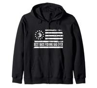 Drapeau américain Patriotique rétro pour pêche au Bar Sweat à Capuche