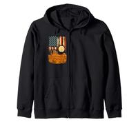 Drapeau Américain Paysage Désert Cactus Western Sweat à Capuche