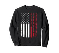 Drapeau américain Peace Through Strength vieilli Sweatshirt