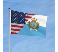 Drapeau américain plié de Saint-Marin, bannière en polyester, double face, pour jardin, extérieur, maison, cour, festival, décoration, 90 x 150 cm