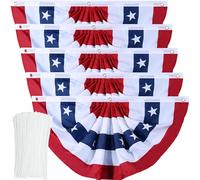 Drapeau américain plissé avec œillets en laiton et attaches éclair pour décoration extérieure du 4 juillet (1,5 m, 0,9 x 1,8 m)
