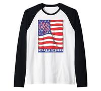 Drapeau américain Pop Art stylisé Manche Raglan