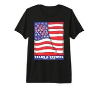 Drapeau américain Pop Art stylisé T-Shirt Haut de Gamme