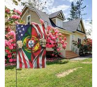 Drapeau américain portugais double face 28 x 40 pouces, décoration extérieure pour jardin