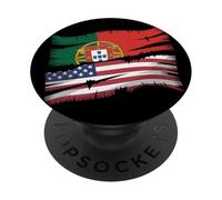 Drapeau américain Portugais Portugal USA PopSockets PopGrip Adhésif