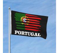 Drapeau américain Portugal Drapeaux de jardin portugais Printemps Été Automne Hiver Décoration intérieure Bannière double face Bannières extérieures légères et amusantes 3 x 5 pieds