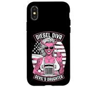 Drapeau américain pour Femme Camionneur Diesel Diva Coque pour iPhone X/XS