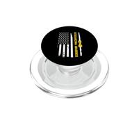 Drapeau américain pour Sensibilisation à l'ostéosarcome - Ruban Jaune USA PopSockets PopGrip pour MagSafe