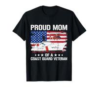Drapeau américain « Proud Mom of a US Coast Guard Veteran » T-Shirt