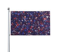 Drapeau américain quatre saisons avec étoiles rouges et bleues - Drapeau de vacances double face avec boutonnière - Fond décoratif - Fournitures de fête