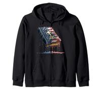 Drapeau américain Religieux chrétien de la Bible USA Drip Graffiti Sweat à Capuche