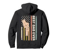Drapeau américain rétro avec Inscription « Best Dad Ever Child Dad » Sweat à Capuche