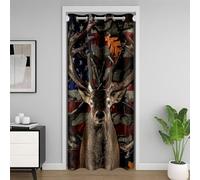 Drapeau américain Rideau de Porte 106x203cm Cerf Chasse 30%-50% Rideau Occultant Rideaux Ferme Chalet Rural Rideaux Interieur Salon Chambre RideauxExterieur d'entrée