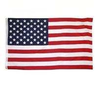 Drapeau américain robuste de 1,5 x 0,9 m - Couleurs vives, résistant aux UV, à la décoloration, polyester à double couture avec œillets en laiton - Bannière américaine d'extérieur pour jardin, jour de