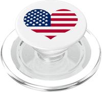 Drapeau américain Rouge, Blanc, Bleu, Motif Patriotique, cœurs PopSockets PopGrip pour MagSafe