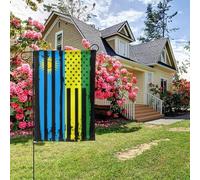 Drapeau américain rwandais double face 28 x 40 pouces, décoration extérieure pour jardin