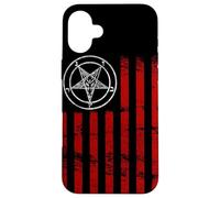 Drapeau américain Satanique Make America Satanique Baphomet Satan Coque pour iPhone 16 Plus