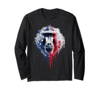 Drapeau américain Singe Babouin USA Drip Graffiti Patriotisme Manche Longue