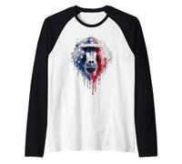 Drapeau américain Singe Babouin USA Drip Graffiti Patriotisme Manche Raglan